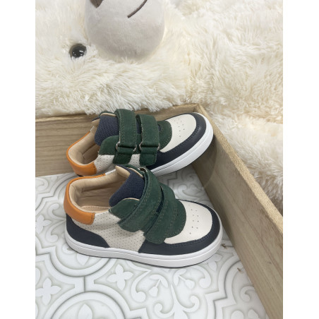B BIGLIA BA Blanc Vert, Chaussures à Scratch Geox