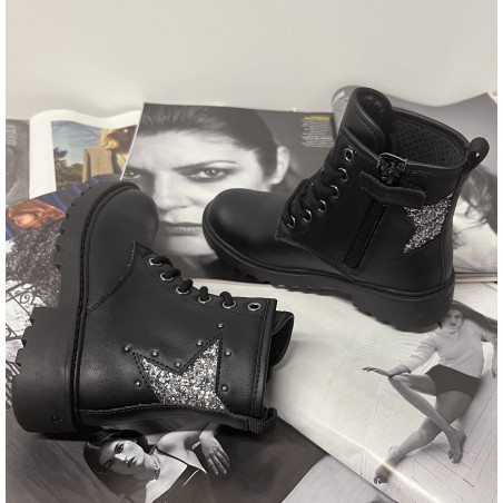J CASEY GG Noir Argent, Boots Geox