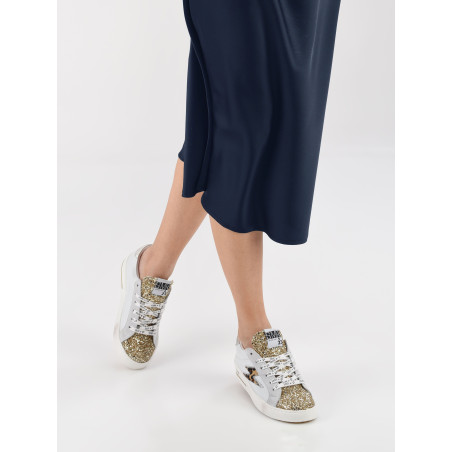 MAYA Blanc Or, Sneakers basses Semerdjian