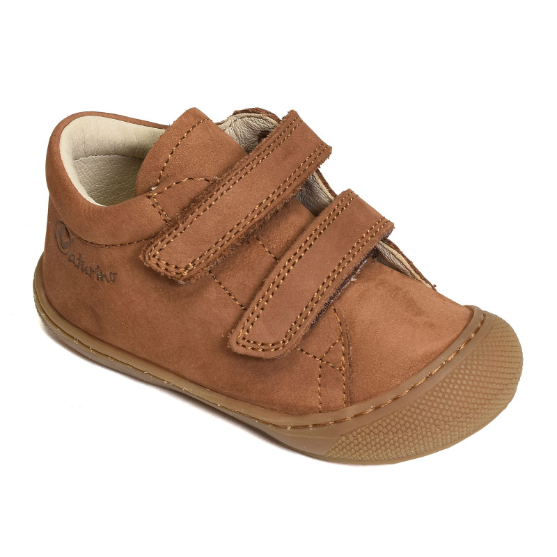 COCOON VELCRO BOY NUBUCK Marron, Chaussures à Scratch Naturino