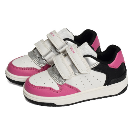 J WASHIBA B GIRL Blanc Fuchsia, Sneakers basses Geox