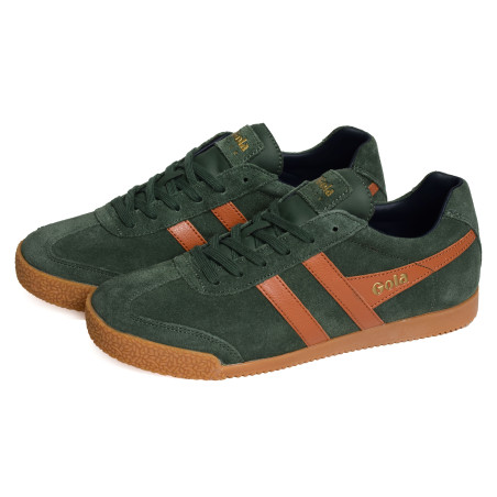 HARRIER SUEDE TRAINERS Vert Orange, Sneakers basses Gola