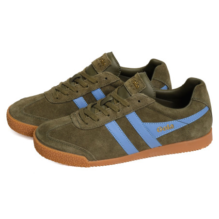 HARRIER SUEDE TRAINERS Kaki Bleu, Sneakers basses Gola