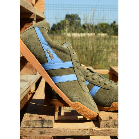HARRIER SUEDE TRAINERS Kaki Bleu, Sneakers basses Gola