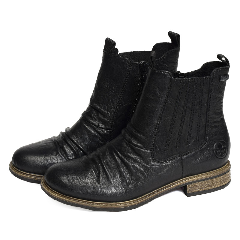 74855 Noir, Bottines Rieker
