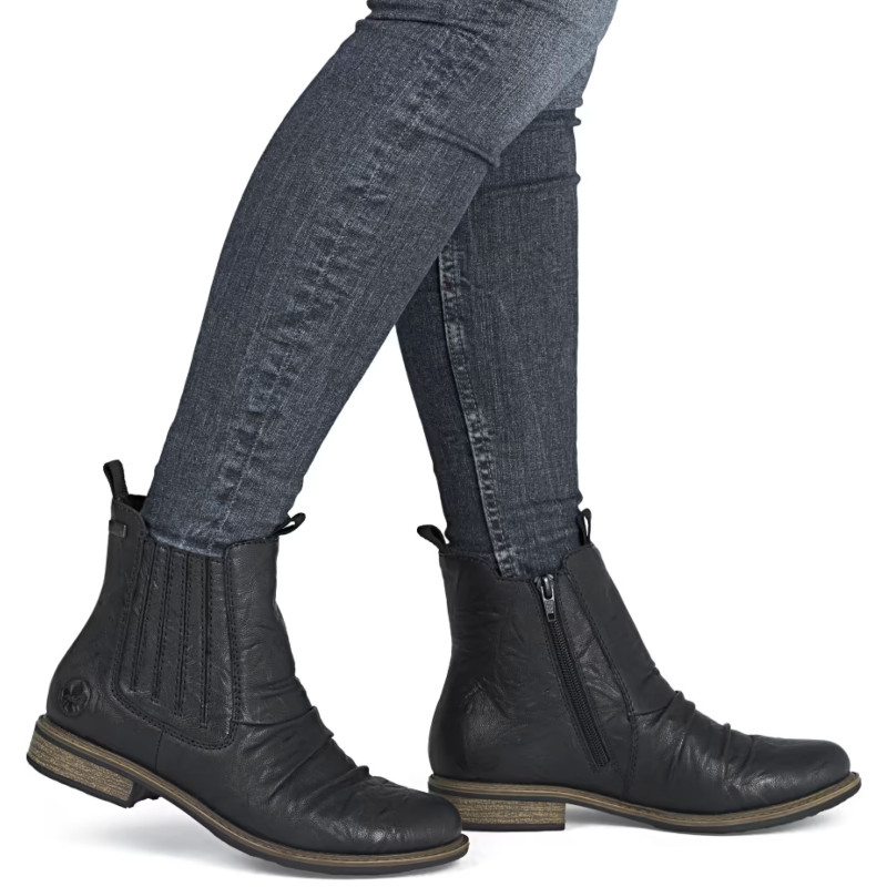 74855 Noir, Bottines Rieker
