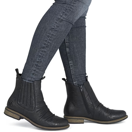 74855 Noir, Bottines Rieker