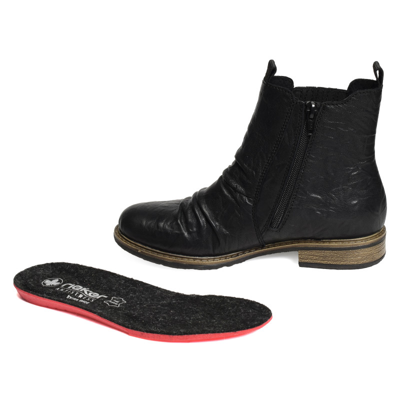 74855 Noir, Bottines Rieker
