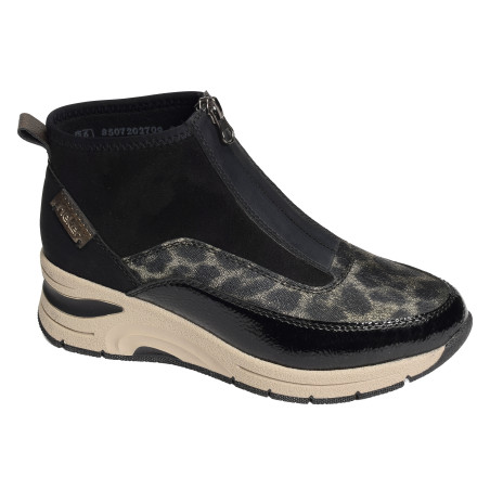 N9362 Noir Léopard, Baskets montantes Rieker