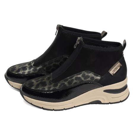 N9362 Noir Léopard, Baskets montantes Rieker