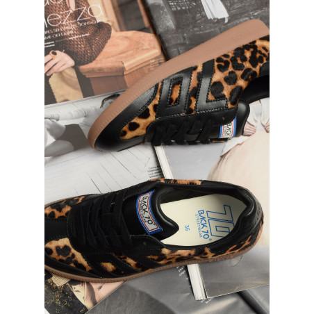 CLOUD LEOPARD Noir Léopard, Sneakers basses Back 70