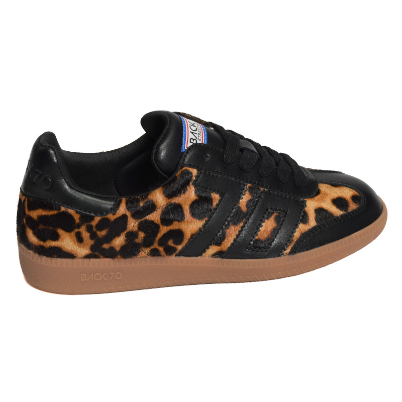 CLOUD LEOPARD Noir Léopard, Sneakers basses Back 70