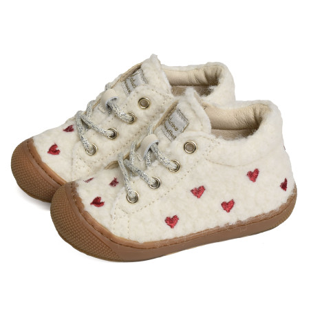 COCOON GIRL Blanc Rouge, Chaussures à Lacets Naturino