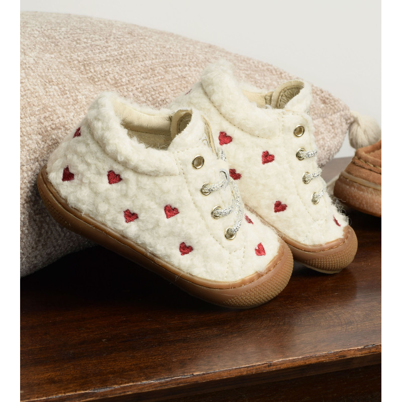 COCOON GIRL Blanc Rouge, Chaussures à Lacets Naturino