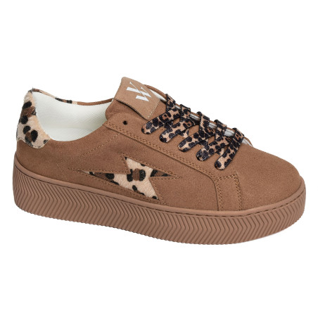 ELEA Camel Léopard, Sneakers basses Vanessa Wu