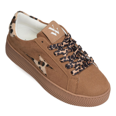 ELEA Camel Léopard, Sneakers basses Vanessa Wu