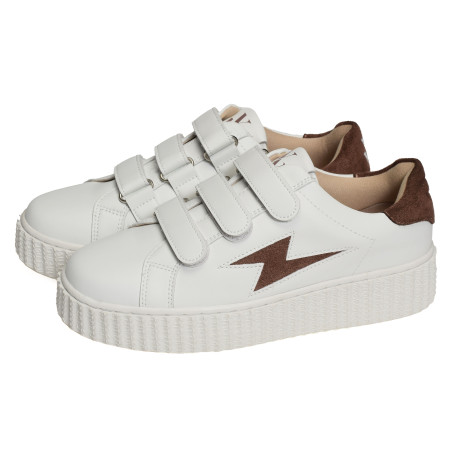 VICKY Blanc Marron, Sneakers basses Vanessa Wu