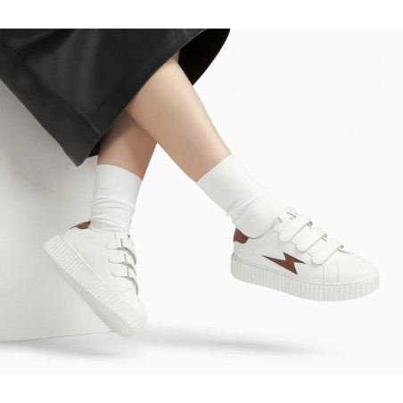VICKY Blanc Marron, Sneakers basses Vanessa Wu