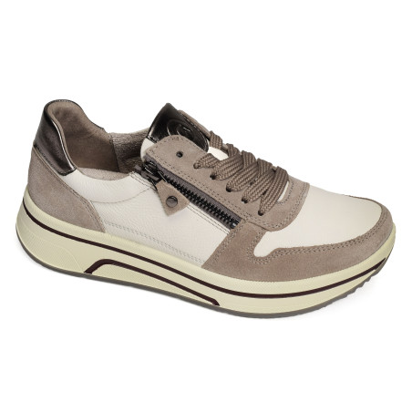 SAPPORO 3.0 Blanc Taupe, Baskets running Ara