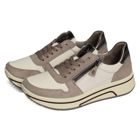SAPPORO 3.0 Blanc Taupe, Baskets running Ara