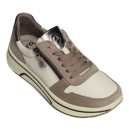 SAPPORO 3.0 Blanc Taupe, Baskets running Ara