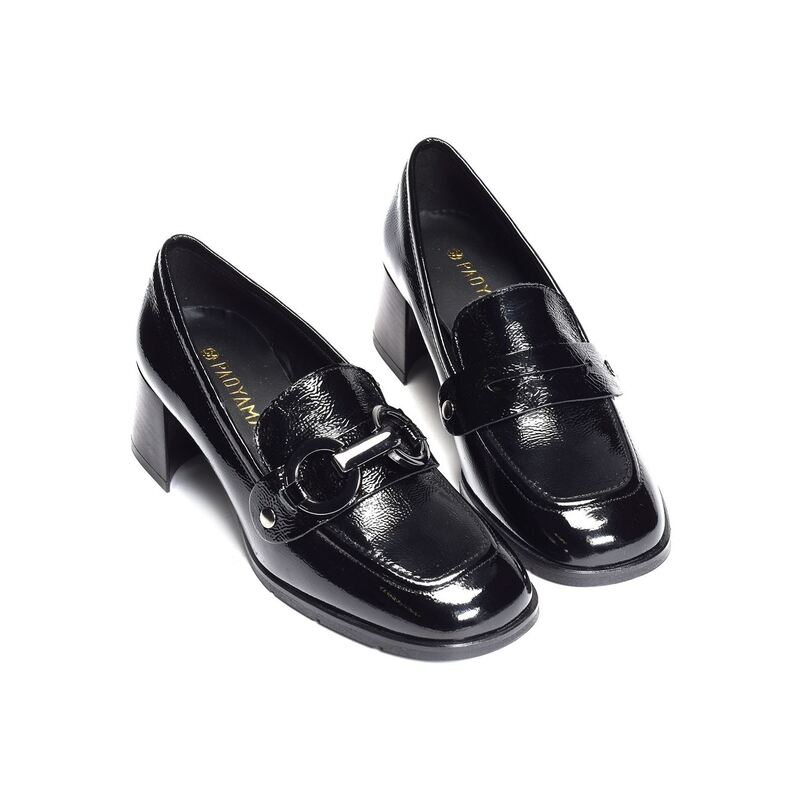 DORA Verni Noir, Mocassins Paoyama