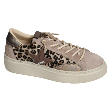 C1342 XL W Taupe Léopard, Sneakers basses Cetti