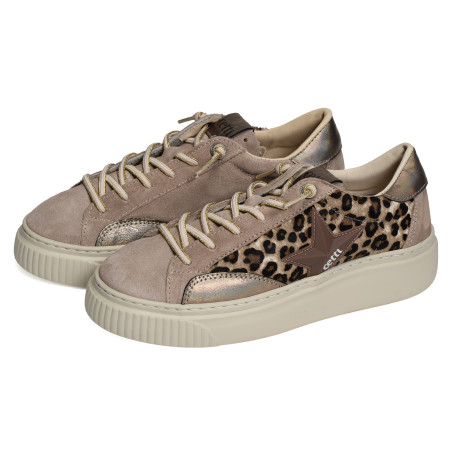 C1342 XL W Taupe Léopard, Sneakers basses Cetti