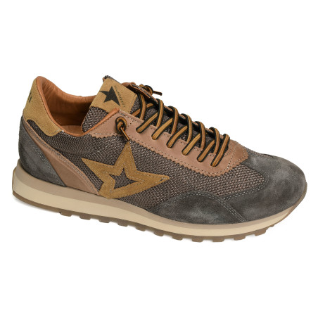 C1259 Marron Kaki, Baskets running Cetti