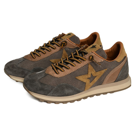 C1259 Marron Kaki, Baskets running Cetti