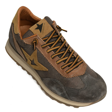 C1259 Marron Kaki, Baskets running Cetti