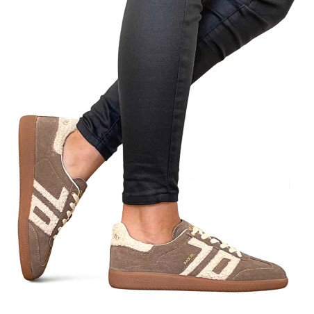 CLOUD FUR Taupe, Sneakers basses Back 70