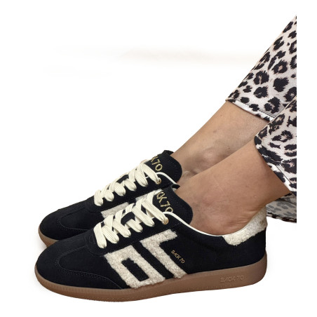 CLOUD FUR Noir, Sneakers basses Back 70