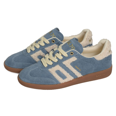 CLOUD FUR Bleu Jeans, Sneakers basses Back 70