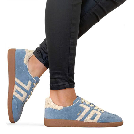 CLOUD FUR Bleu Jeans, Sneakers basses Back 70