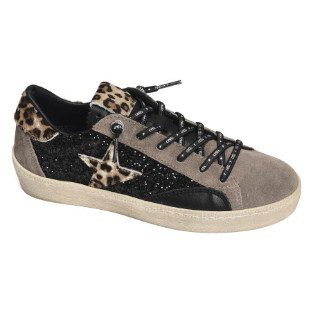 C1342 W Noir Léopard, Sneakers basses Cetti