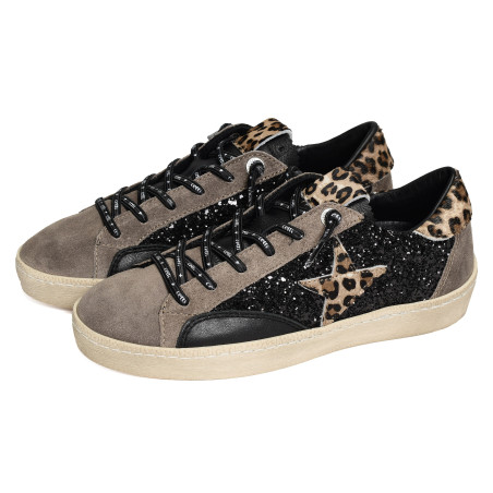 C1342 W Noir Léopard, Sneakers basses Cetti