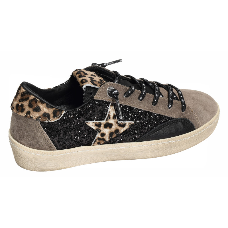 C1342 W Noir Léopard, Sneakers basses Cetti