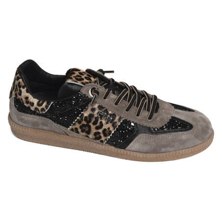 C1395 W Noir Léopard, Sneakers basses Cetti