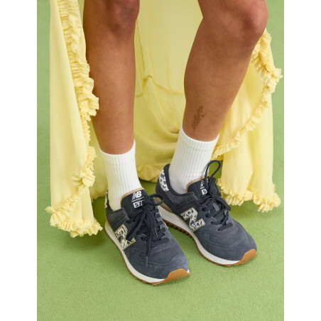 WL574 Noir Léopard, Sneakers basses New Balance