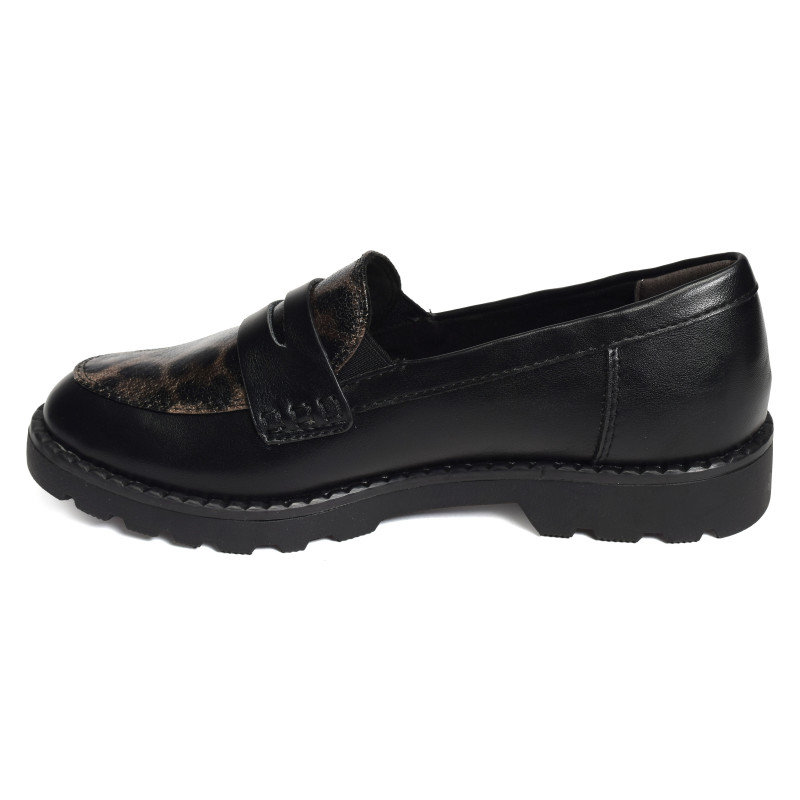24312 Noir Léopard, Mocassins Tamaris
