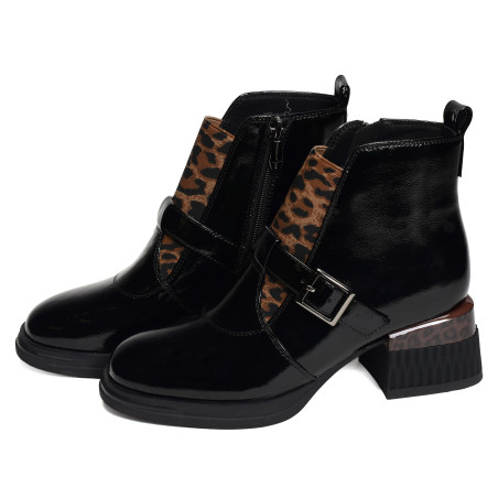 VAKABA Noir Léopard, Bottines Métamorf'Ose