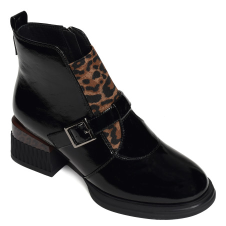 VAKABA Noir Léopard, Bottines Métamorf'Ose
