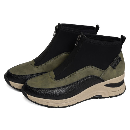 N9362 Kaki Noir, Baskets montantes Rieker