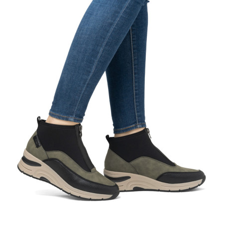 N9362 Kaki Noir, Baskets montantes Rieker