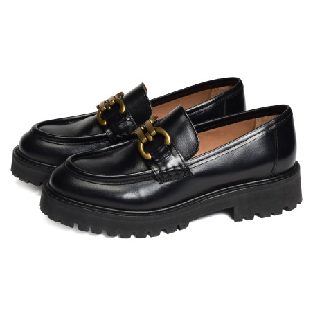 NAOMY Noir, Mocassins Maison Toufet