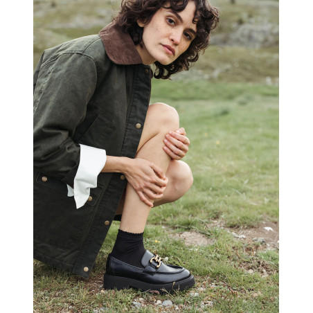 NAOMY Noir, Mocassins Maison Toufet