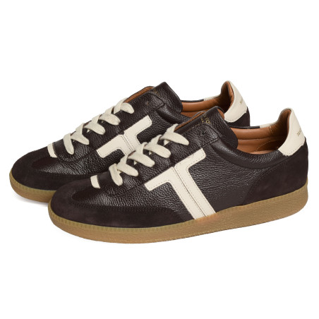 SOLVEIG Marron Blanc, Sneakers basses Maison Toufet