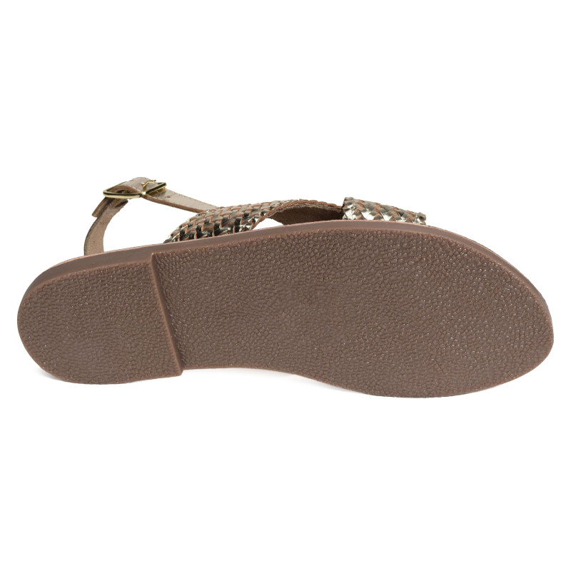 FANNY MESH Gold, Sandales plates Atelier Tropézien