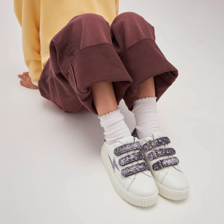 MINI MAHALIA Blanc Violet, Sneakers basses Vanessa Wu